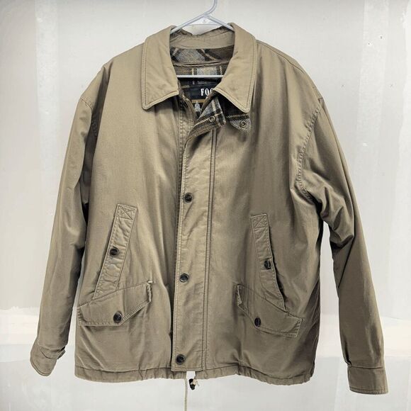 Vintage London Fog Plaid Lined Zip Out Thinsulate Mens Large Barn Chore Jacket - Picture 1 of 6